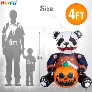 4ft Kinh Dị Halloween Inflatable <span class=keywords><strong>Panda</strong></span> bí ngô kỳ nghỉ trang trí Inflatable ma mặt với LED ánh sáng nhà máy giá bán buôn - Product Image 4