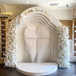 Arche de fond 3D multicouche ZKAI pour événements, baby shower, fêtes, mariages, anniversaires, décorations plumes <span class=keywords><strong>et</strong></span> ailes, toile de fond photo en acrylique - Product Image 1