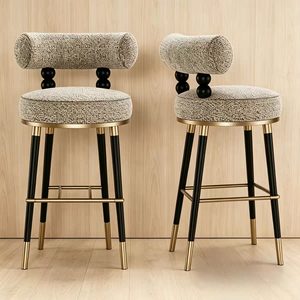 Tabouret <span class=keywords><strong>de</strong></span> <span class=keywords><strong>bar</strong></span> en velours <span class=keywords><strong>de</strong></span> luxe, <span class=keywords><strong>chaise</strong></span> haute moderne et minimaliste en acier inoxydable pour villa et projet d'îlot <span class=keywords><strong>de</strong></span> cuisine haut <span class=keywords><strong>de</strong></span> gamme - Product Image 2