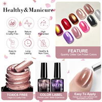Vernis à ongles gel effet œil de chat 10 couleurs avec perles de verre et paillettes fines, outil magnétique, emballage standard GP009 CN/GUA
