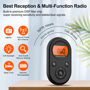 <span class=keywords><strong>Radio</strong></span> portable de poche AM/<span class=keywords><strong>FM</strong></span> rechargeable avec fonction <span class=keywords><strong>radio</strong></span> Internet - Product Image 3