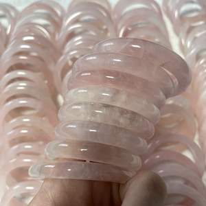 Bestseller Edelstein Rosa Kristall Jade Armreifen Naturstein Rosenquarz Rosa Kristall Armreif Armband für Frauen Geburtstags geschenk - Product Image 2