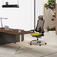 Chaise de bureau moderne SpaceUnited en maille avec appuie-tête, soutien lombaire et accoudoirs réglables pour une utilisation prolongée au bureau ou à domicile