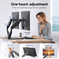 ML8SP 17 "-32" 10kg rentable ressort à gaz double moniteur bras support de bureau Base Double écran support support ordinateur VESA montage