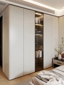 Tủ quần áo treo tường hiện đại, thân thiện với môi trường, có cửa kính gỗ, kiểu mở cánh, tích hợp hệ thống sắp xếp quần áo - Product Image 2