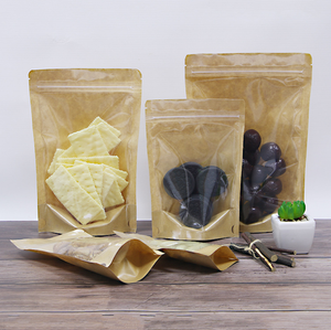 apel de Kraft marrón con cierre de cremallera de plástico Paquete de bolsa Doypack bolsa de pie recerrable loco café bolsa de té - Product Image 1