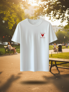 T-Shirt Estiva da Donna Y2K, Manica Corta Larga con Stampa Cuori Rossi, Girocollo, Abbigliamento Casual per San Valentino, 100% Cotone Jersey - Product Image 2