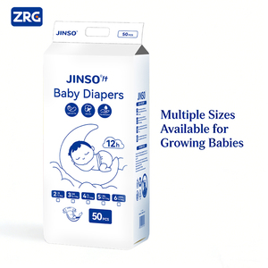 Pañales Desechables para Bebé JINSO Ultra Ligeros de Algodón, 50 Unidades, Prevención de Fugas 3D, Importados, Amigables con la Piel, para Uso Diario, en Diferentes Tallas - Product Image 1