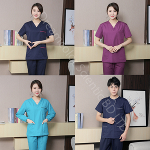 อุปทานโรงงานผ้าฝ้าย 100% สครับเครื่องแบบผ่าตัดโพลีเอสเตอร์กางเกงและเสื้อเชิ้ตหลากสีกันฝุ่นราคาถูกจากบังคลาเทศ - Product Image 5