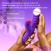 Vibrador de Conejo con Estimulación del Punto G y Movimiento de Empuje, Juguetes Sexuales para Mujeres, Juguetes Sexuales para Parejas con Simulación de Lamido de Corazón, Vibrador Sexual Femenino