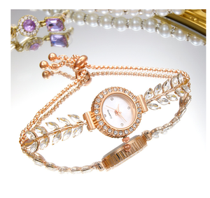 Reloj de Cuarzo de Lujo DFS13 para Mujer, con Incrustaciones de Diamantes, Brazalete de Ajuste Libre, Esfera de Cristal Elegante, Correa de Acero Inoxidable - Product Image 3