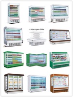 Lemari Pendingin Display Supermarket Komersial Cina Flishel, Pendingin Udara, Kontrol Temperatur Digital, Multi-Pintu, Anti Beku
