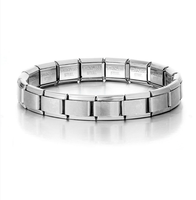 Bracelet à breloques italien en forme de cœur plaqué or 18 carats pour femmes et hommes, bijoux en acier inoxydable, accessoires de fête DIY, vente en gros
