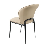 Chaise de luxe minimaliste en fer et cuir PU, avec un design durable, pieds en métal, haut de gamme pour la maison, le bureau et l'hôtel