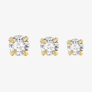 Vente en gros de boucles d'oreilles en zircon à quatre griffes miniatures S925, 3 tailles, simples, pour un usage quotidien - Product Image 1