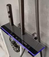 Ensemble de Douche Intelligent avec Affichage Numérique LED, Système de Robinet de Bain Poli, Jets de Massage Doux et Pluie, Style Chute de Pluie avec Touches de Piano