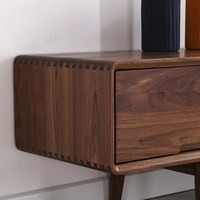 Nordamerikanischer Kirschholz Weißeiche Bodenbelag Massivholz TV-Schrank Schwarznuss Nordischer Moderner Stil