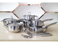 Ensemble de casseroles en acier inoxydable de haute qualité, 15 pièces, antiadhésif, ensemble de casseroles, ensemble de poêles
