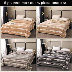 Chăn lông giả thỏ sọc in hai lớp sang trọng năm <span class=keywords><strong>2025</strong></span>, siêu mềm mại, chất liệu sợi polyester, dùng cho nhà cửa và giường ngủ - Product Image 6