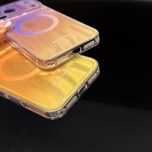 Fashion Neon color Laser Gradient Magnetic Mobile Phone <b>Case</b> For iPhone 17 16 15 14 Pro Max TPU PC soft Shockproof back cover - Product Image 6