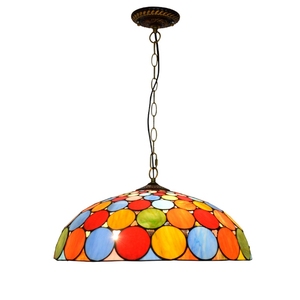 Candelabro bohemio de vidrieras retro de 20 pulgadas, lámpara colgante para decoración interior, dormitorio, hotel, candelabro colgante Tiffany - Product Image 6
