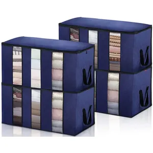 Large capacity comforter non woven quilt clothes organizer storage