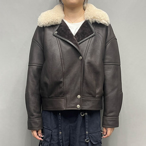 Jancoco <span class=keywords><strong>cappotto</strong></span> in Shearling da <span class=keywords><strong>donna</strong></span> giacca in Shearling Vintage <span class=keywords><strong>cappotto</strong></span> in vera <span class=keywords><strong>pelle</strong></span> con vera <span class=keywords><strong>pelliccia</strong></span> di agnello - Product Image 1