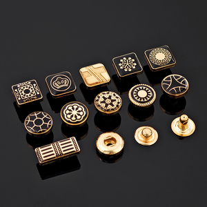 Custom Metal <b>Snap</b> Buttons Rectangle Vintage Embossed Logo Button Set for Thobe Shirt Decorative <b>Fasteners</b> - Product Image 5