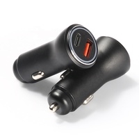 HNT 48W Pengisi Daya Mobil USB Adapter Pengisian Cepat Dual USB Port Tipe C 2 in 1 Pengisi Daya Mobil Ponsel 12-24V Pengisi Daya Mobil dari Soket Rokok