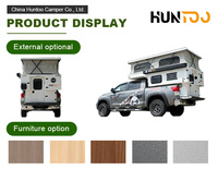 Huntoo Luxury Off Road 4x4 Camper Truck Slide in Pick up Expedition Flatbed Truck Camper for Pickup