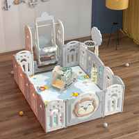 Parc Bébé en Plastique, Barrière de Sécurité Intérieure pour Aire de Jeu, Enclos Pliable pour Bébés
