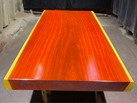 Table à manger rétro style campagnard en dalle de Padauk et table de conférence de style design