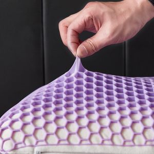 Cabezal de enfriamiento TPE Air Grid Soporte de látex Espuma <span class=keywords><strong>Talalay</strong></span> <span class=keywords><strong>Almohada</strong></span> de cama de látex con patrón geométrico sólido Función de alivio de presión - Product Image 2