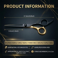 Kit de Ciseaux de Coiffure Professionnel avec Peigne, Rasoir, Pince, Sac de Rangement – Acier Inoxydable, Ciseaux à Effiler – Idéal pour Démarrer en Salon ou à Domicile – Modèle 1001