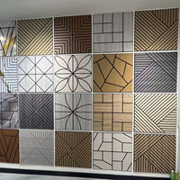 Panneaux muraux acoustiques insonorisants et imperméables en PVC 3D, grille géométrique auto-adhésive, décoration artistique moderne de grande taille pour chambres et salles à manger