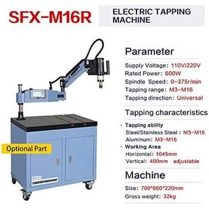 Máquina Roscadora Eléctrica Kezhi KZ-M16 con Brazo Roscador de 360 Grados y 9 Mandriles para Taladradora - Product Image 2