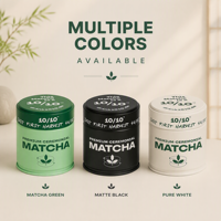 Boîte à thé matcha en fer blanc 0,23 mm, double étanchéité, 30g-100g, impression personnalisée, vert menthe, vente en gros