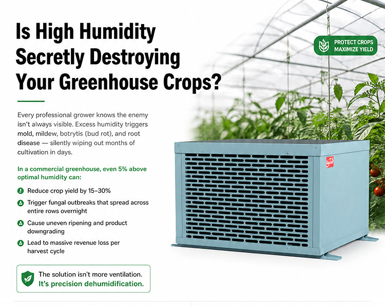 298L/Day Ceiling Mounted Dehumidifier Industrial Commercial Ducted Dryer For Grow Room Greenhouse Hydroponic Indoor Farming · image 4