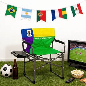 Sedia da Regista Compatta per la FIFA World Cup 2026 con Portabicchieri Integrato e Tavolino Laterale Pieghevole per Posti a Sedere in Zone Tifosi di Calcio per Interni ed Esterni - Product Image 5