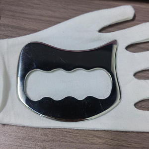 Set alat pijat kerokan Set gua sha baja tahan karat bentuk persegi 304 kelas medis Anti alergi baru alat Gym IASTM - Product Image 1