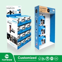 Étagère d'affichage électronique en carton pour accessoires, présentoir en papier pour magasin de détail