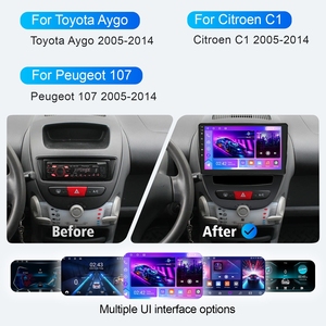 วิทยุติดรถยนต์ไร้สาย Rhythm 10 นิ้ว รองรับ Carplay และ Android Auto พร้อม Wifi GPS ระบบนำทาง FM RDS สำหรับรถยนต์ Toyota Aygo/Peugeot 107/Citroen C1 ปี 2005-2014 - Product Image 3