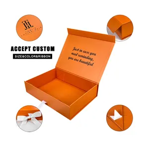 High End Folding Apparel Gift Box With Ribbon Custom Logo Luxury Wedding Dress Shirts Shoes Magnetic Packaging Box Baby Clothes