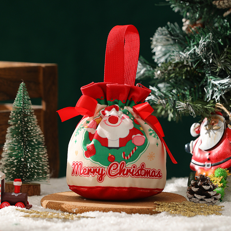 Sac à sucre en flanelle de Noël-Père Noël