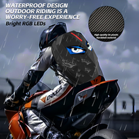 Impermeable LED motocicleta mochila DIY motocicleta ojo signo moda cremallera cierre tipo algodón forro fresco viaje ojos luminosos