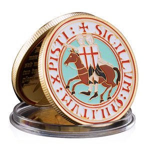 Monedas Conmemorativas de los <span class=keywords><strong>Caballeros</strong></span> Templarios, Orden Teutónica, Chapadas en Oro y Plata, Monedas Metálicas Conmemorativas de las Cruzadas, Decoración para el Hogar - Product Image 2