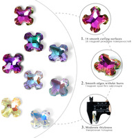 Qiao 14mm croix cristal verre pendentif délicat charmant pour bijoux à bricoler soi-même accessoires diamant décoration