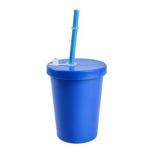 Gobelet scolaire réutilisable en PP de qualité alimentaire, écologique et brillant, 350 ml, avec couvercle et paille, pour eau, jus, cola, pour jeunes, étudiants, enfants - Product Image 4