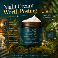 Crème de nuit à l'acide hyaluronique de marque privée avec du miel de Manuka pour les peaux ternes et fatiguées, crème hydratante nourrissante pour le visage