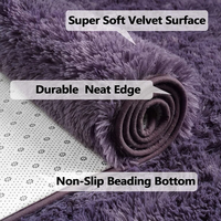 Tapis de luxe en peluche à poils longs, géométrique, moderne, couleur unie, grand tapis de sol en polyester de qualité supérieure pour chambre, chambre d'enfant, hôtel